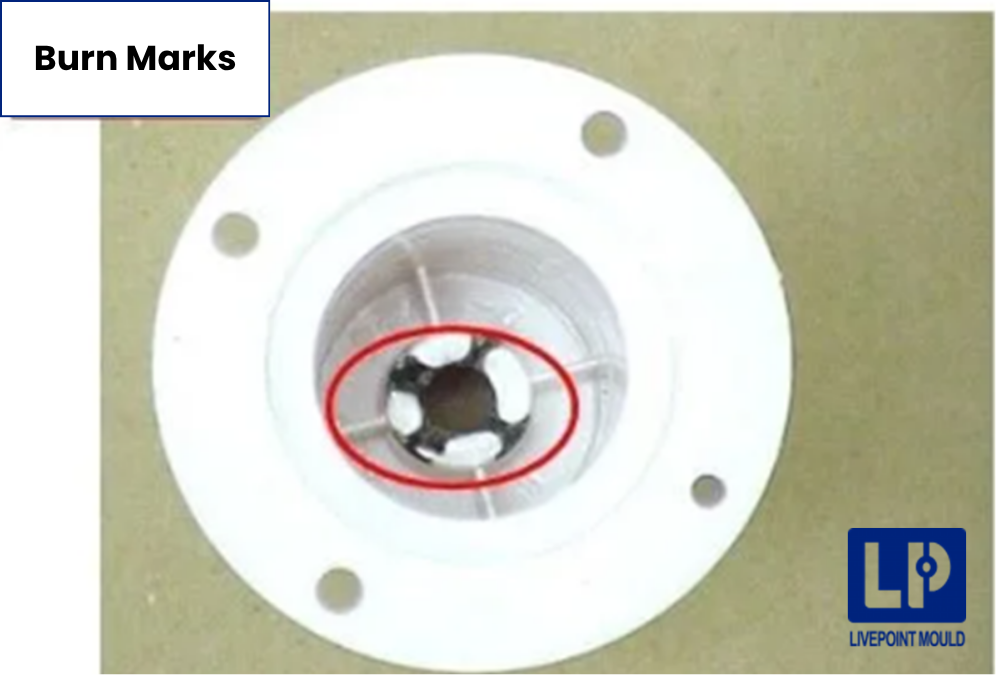 Burn marks on plastic